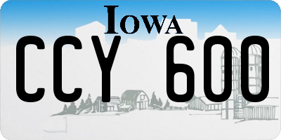 IA license plate CCY600