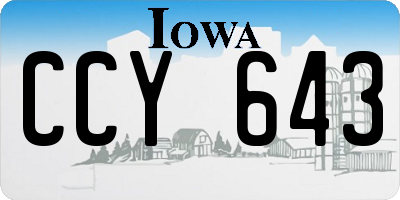 IA license plate CCY643