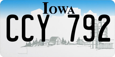 IA license plate CCY792
