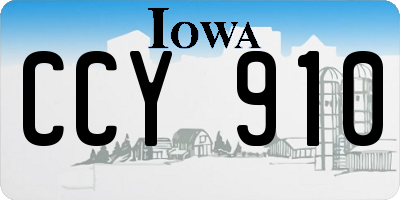 IA license plate CCY910