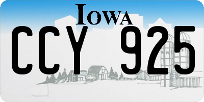 IA license plate CCY925