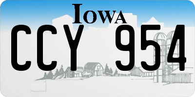IA license plate CCY954