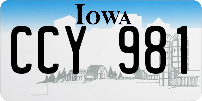 IA license plate CCY981
