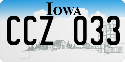 IA license plate CCZ033