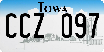 IA license plate CCZ097