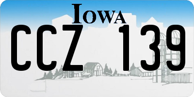 IA license plate CCZ139