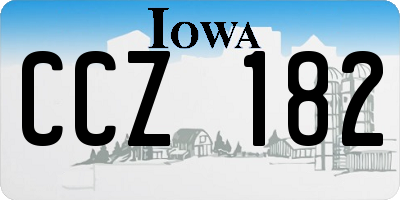 IA license plate CCZ182