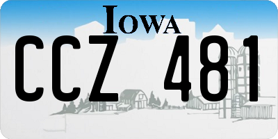 IA license plate CCZ481
