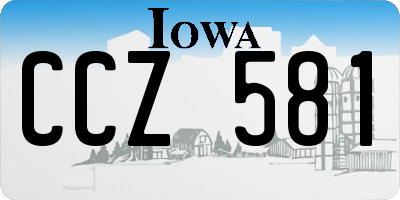 IA license plate CCZ581