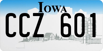 IA license plate CCZ601