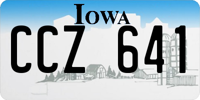 IA license plate CCZ641