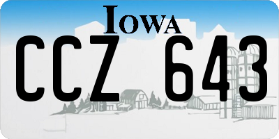 IA license plate CCZ643