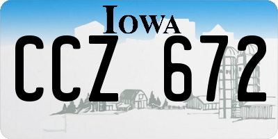 IA license plate CCZ672