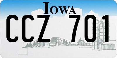 IA license plate CCZ701