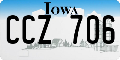 IA license plate CCZ706