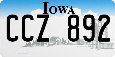 IA license plate CCZ892