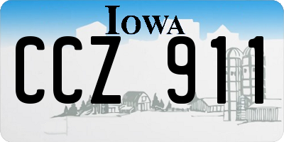 IA license plate CCZ911