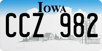 IA license plate CCZ982