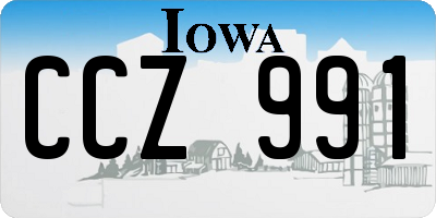 IA license plate CCZ991