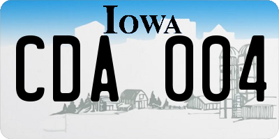 IA license plate CDA004