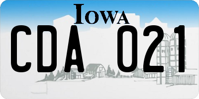 IA license plate CDA021