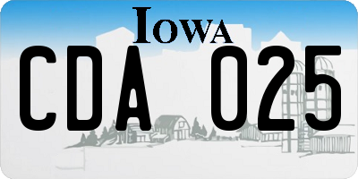 IA license plate CDA025