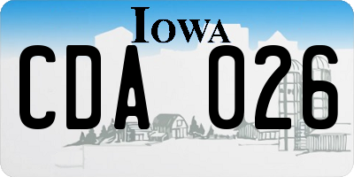 IA license plate CDA026
