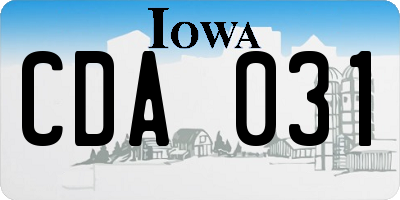 IA license plate CDA031