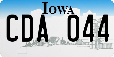 IA license plate CDA044