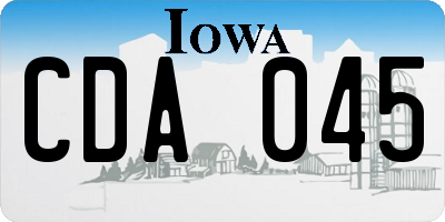 IA license plate CDA045