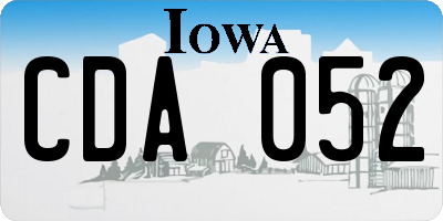 IA license plate CDA052