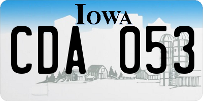 IA license plate CDA053
