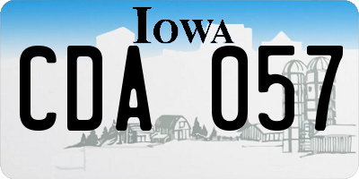 IA license plate CDA057