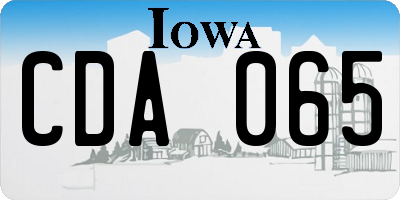 IA license plate CDA065