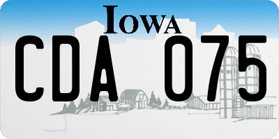 IA license plate CDA075