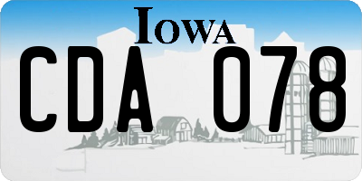 IA license plate CDA078