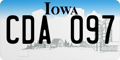 IA license plate CDA097