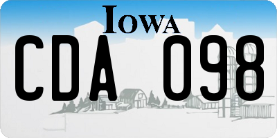 IA license plate CDA098