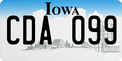 IA license plate CDA099