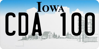 IA license plate CDA100