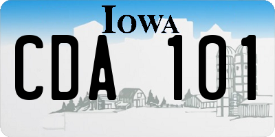 IA license plate CDA101