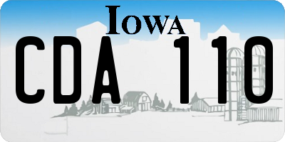 IA license plate CDA110