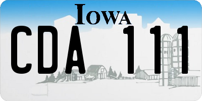 IA license plate CDA111