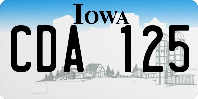 IA license plate CDA125