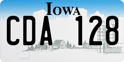 IA license plate CDA128