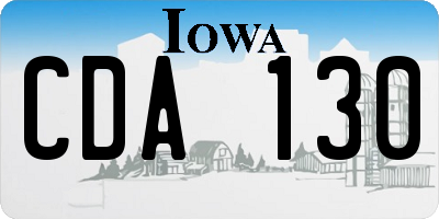 IA license plate CDA130