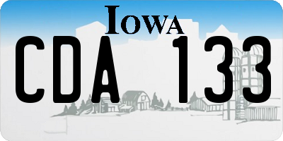 IA license plate CDA133