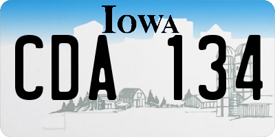 IA license plate CDA134