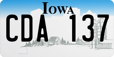 IA license plate CDA137