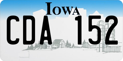 IA license plate CDA152